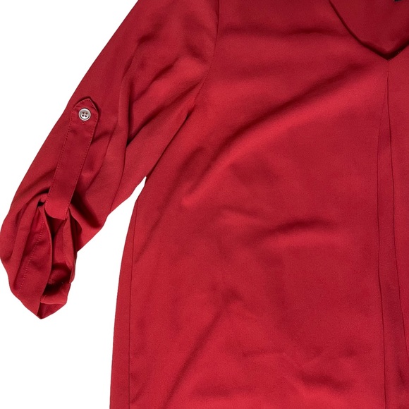 Karen Kane Womens Dress Small S Tomato Red Lined 3/4 Sleeve V-Neck - Picture 6 of 13